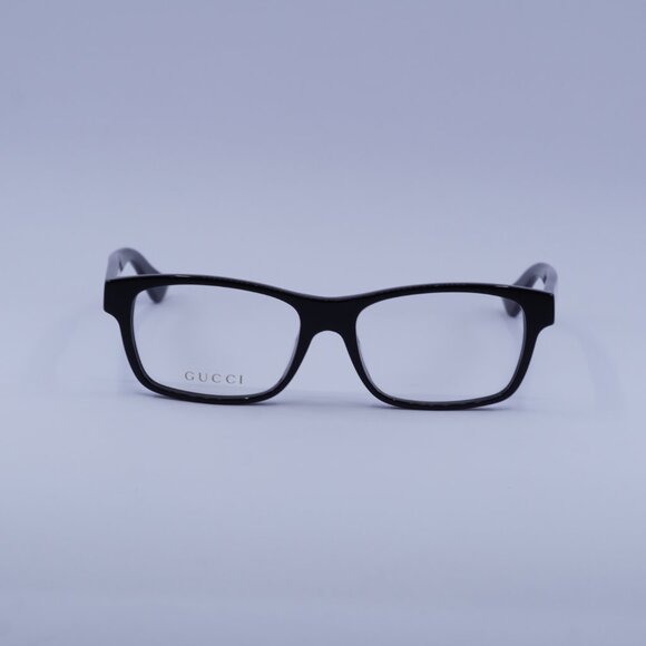 Gucci GG0006OA 001 Eyeglasses Black 55mm Rectangle Frame - Picture 2 of 10